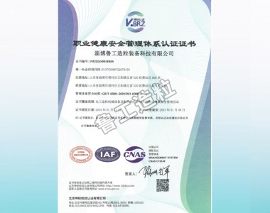 職業(yè)健康安 全管理體系認(rèn)證證書(shū)